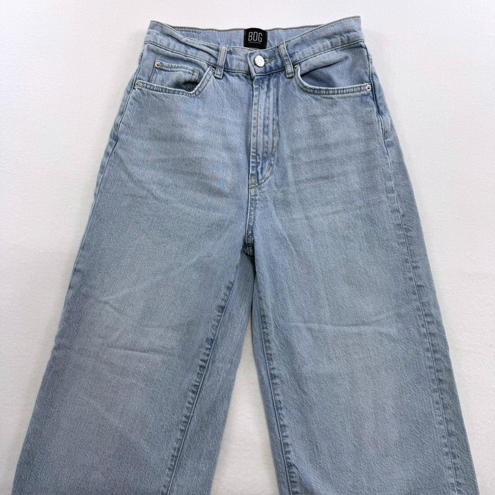 BDG Urban Outfitters High & Wide Leg Jeans Light Wash Blue Denim Womens Size 27